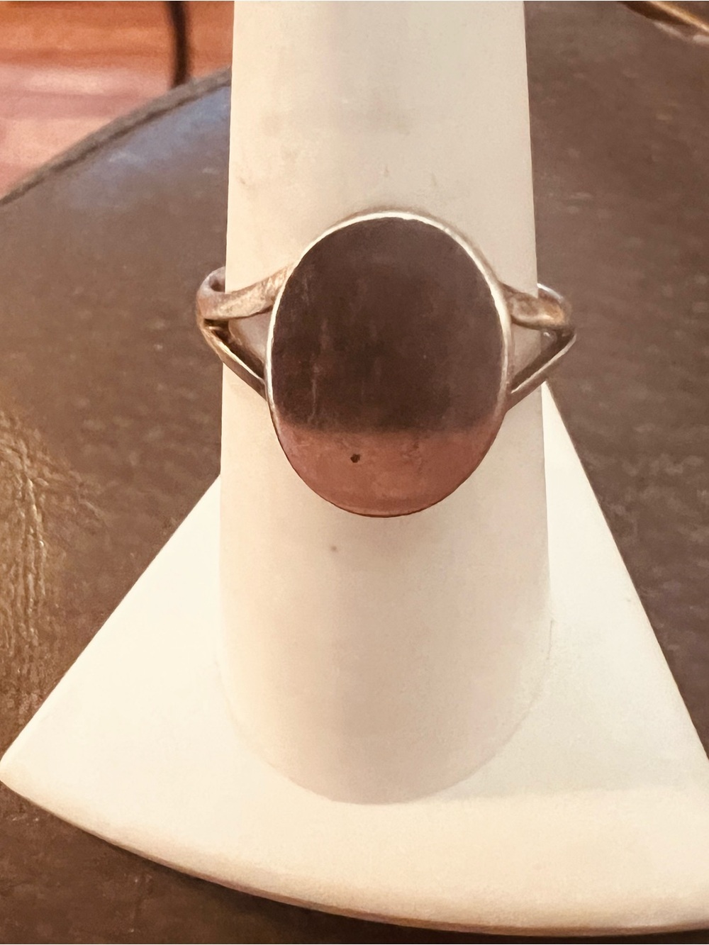 Sterling Silver Oval Signet Ring - Silver - Picture 2 of 9